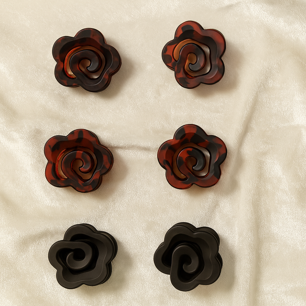 Stylish Matte Rose-Shaped Hair Clutcher