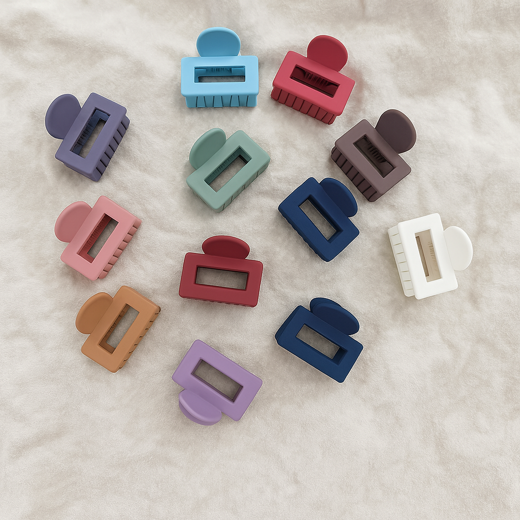 Small Matte Rectangle Hair Claw Clip