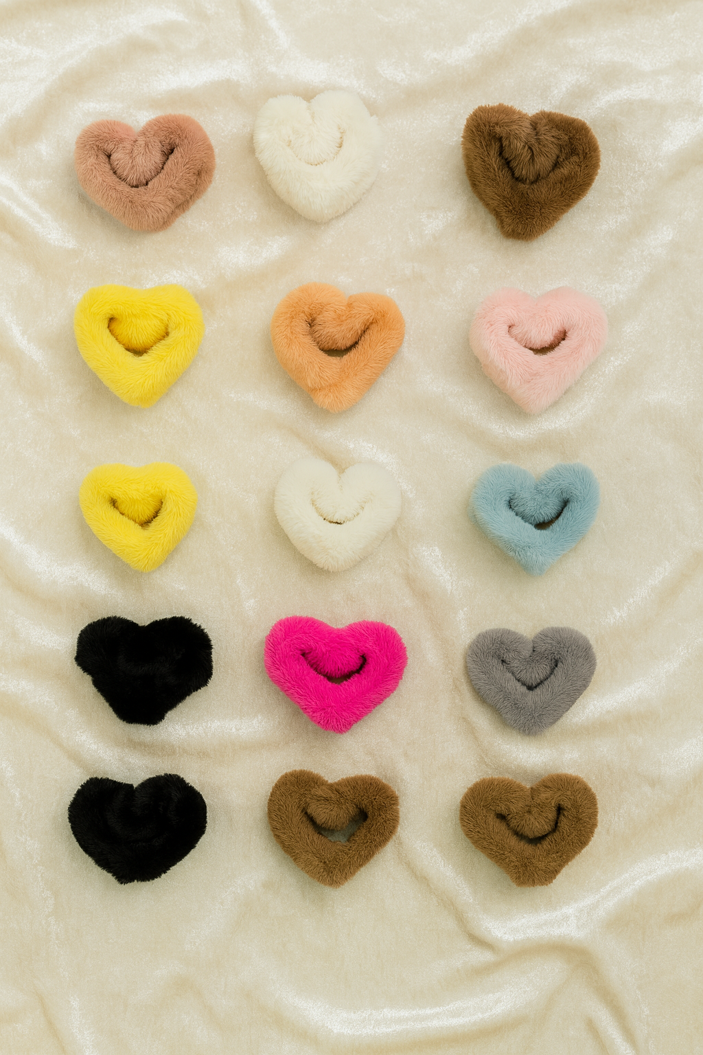 Cute Furry Large Heart Hair Claw Clips (random color)