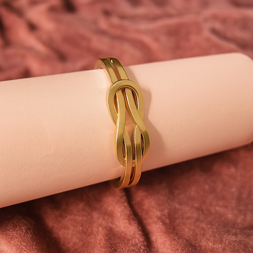 Premium Infinity Style Anti-Tarnish Soft Golden Kada