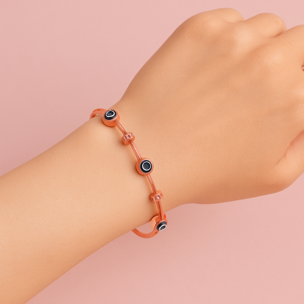Premium Anti-Tarnish Rose Golden Evil Eye Kada