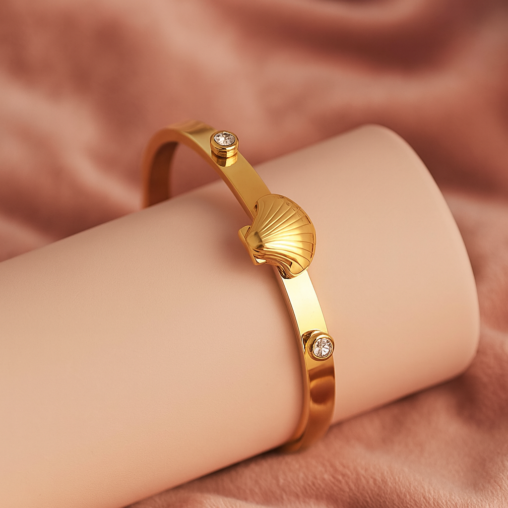 Luxury Anti-Tarnish Golden Shell Kada