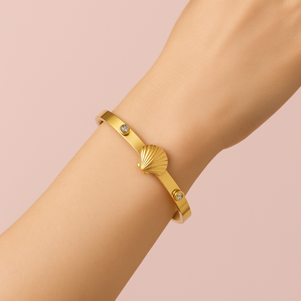 Luxury Anti-Tarnish Golden Shell Kada