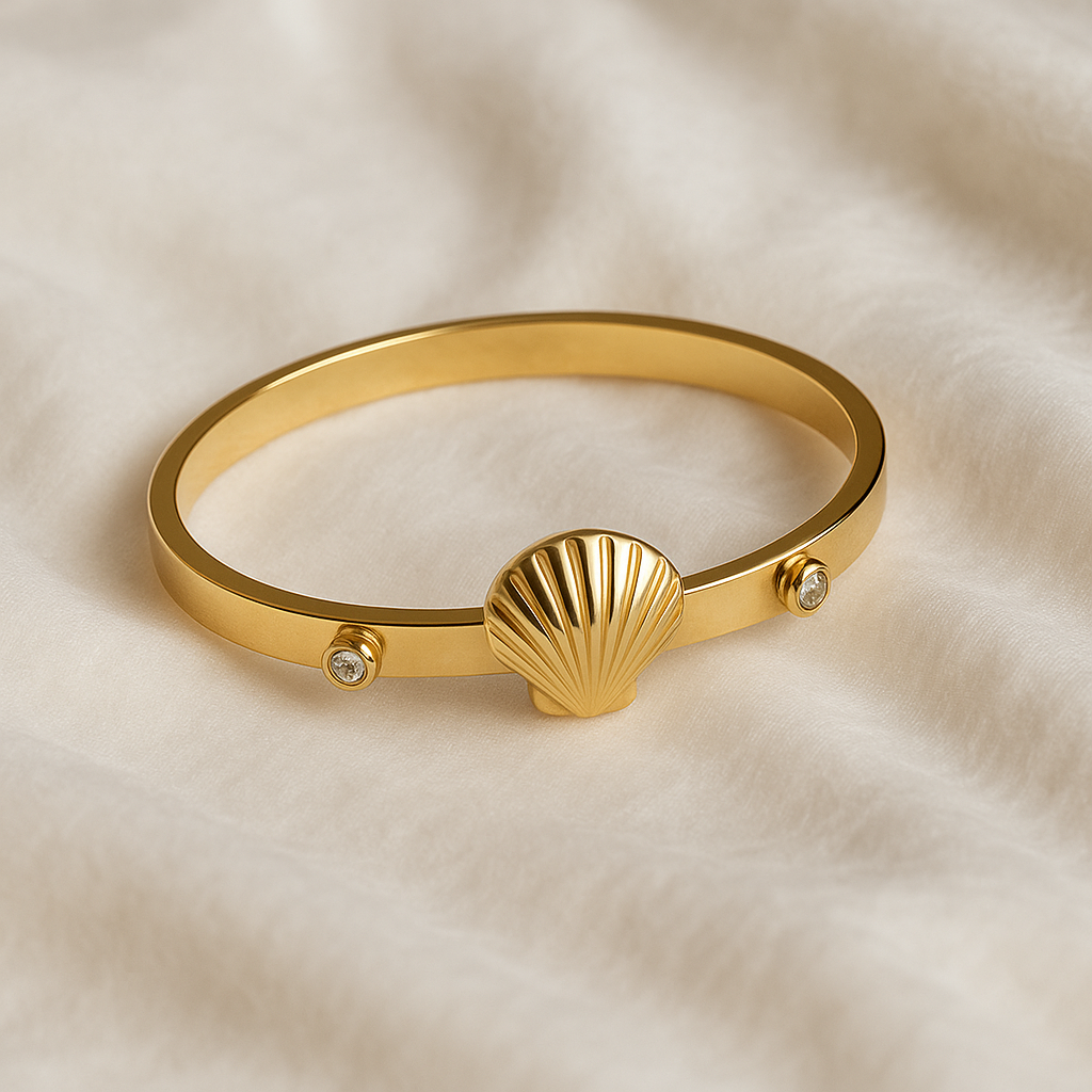 Luxury Anti-Tarnish Golden Shell Kada
