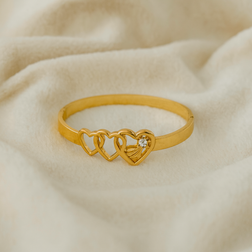 Elegant Soft Golden Heart Kada