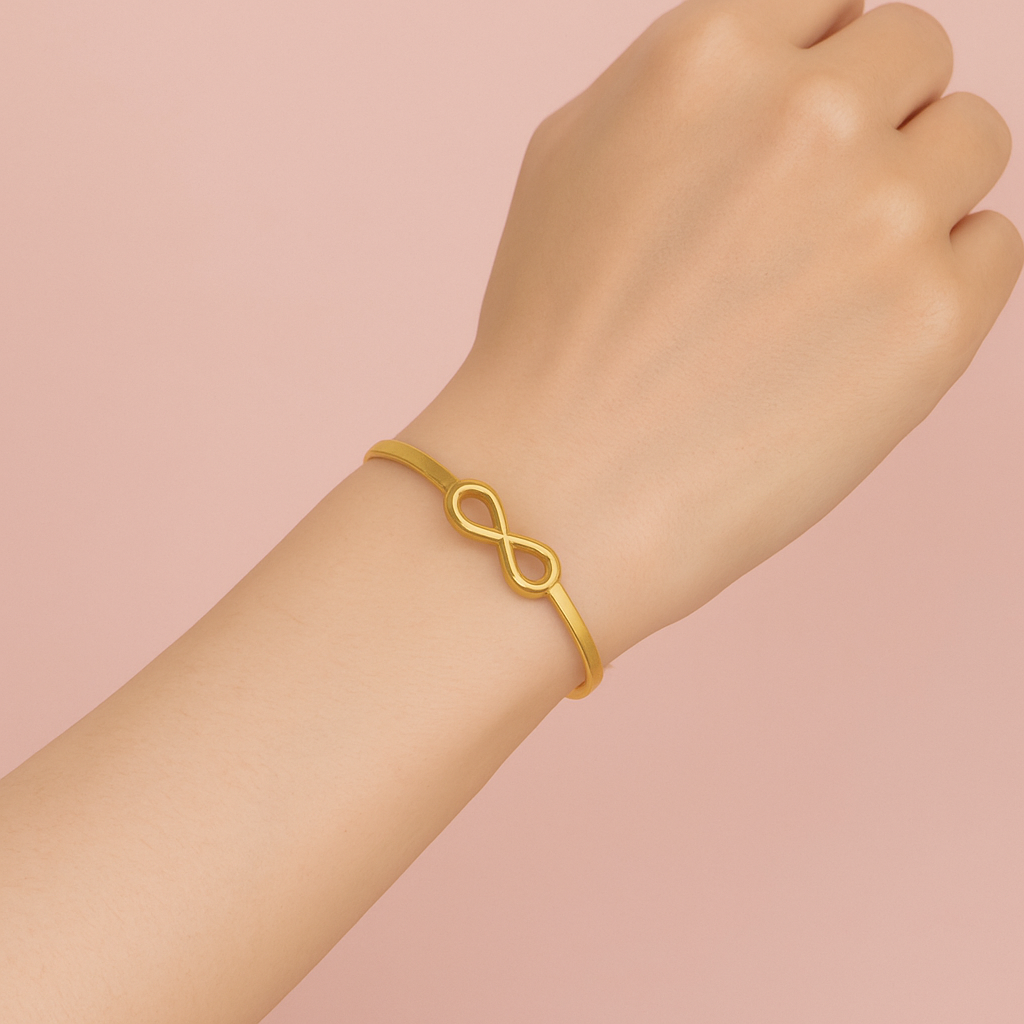 Premium Anti-Tarnish Infinity Symbol Golden Kada