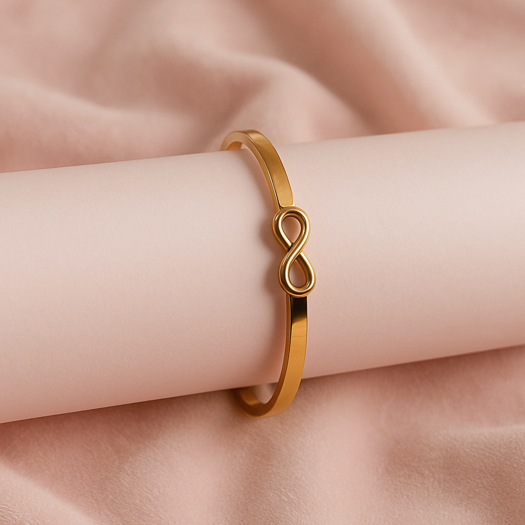Premium Anti-Tarnish Infinity Symbol Golden Kada