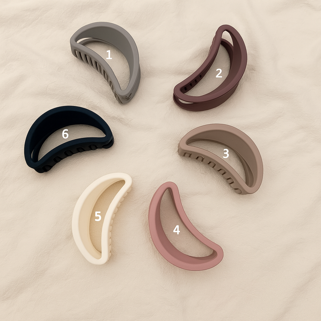 Elegant Matte D Shape Crescent Hair Claw
