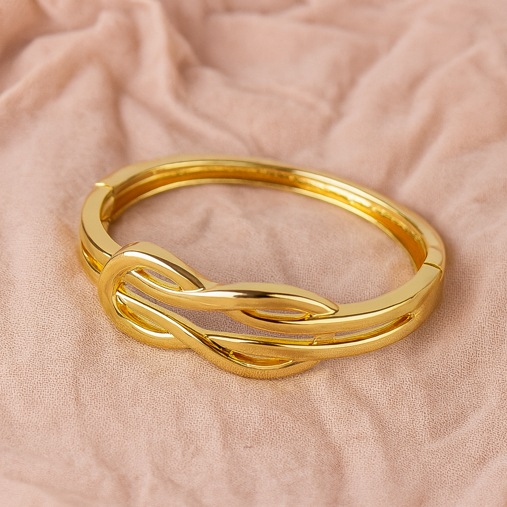 Premium Infinity Style Anti-Tarnish Soft Golden Kada