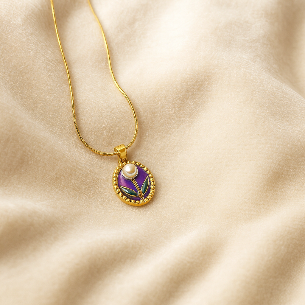 Elegant Golden Pearl Bloom Pendant