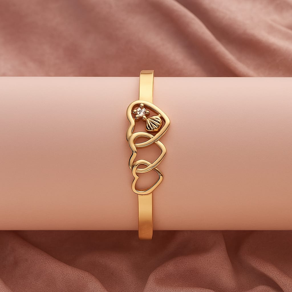Elegant Soft Golden Heart Kada